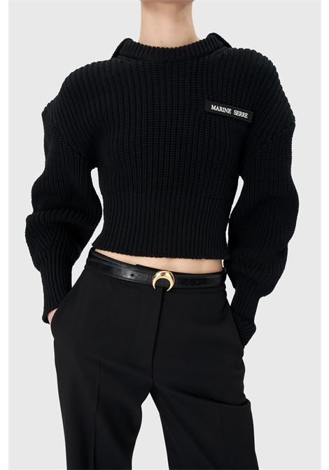 ms moon belt woman black MARINE SERRE | WLG001ACLEA0004BK93